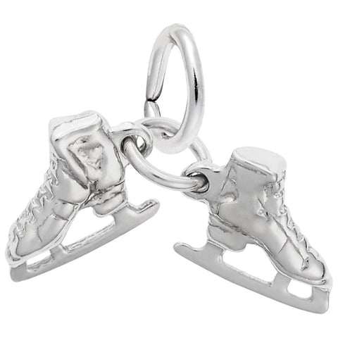 Ice Skates Charm In Sterling Silver