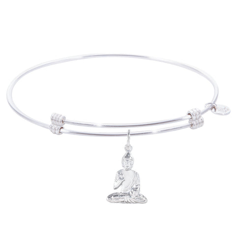 Sterling Silver Alluring Bangle Bracelet With Buddha Charm