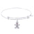 Sterling Silver Alluring Bangle Bracelet With Gingerbread Man Charm