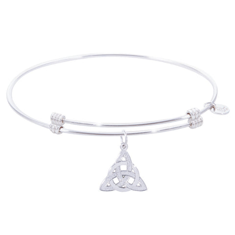 Sterling Silver Alluring Bangle Bracelet With Celtic Circle Of Life Charm