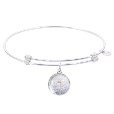 Sterling Silver Alluring Bangle Bracelet With Mustard Seed Charm