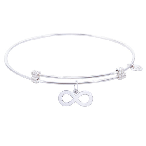Sterling Silver Alluring Bangle Bracelet With Infinity Charm
