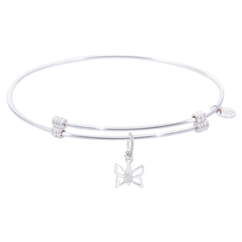 Sterling Silver Alluring Bangle Bracelet With Butterfly Charm