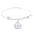 Sterling Silver Alluring Bangle Bracelet With Compass Charm