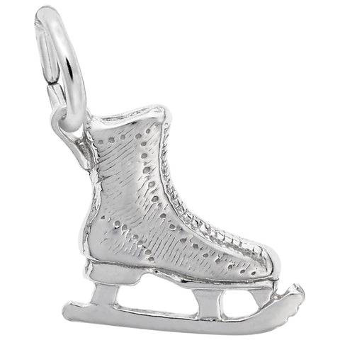 Ice Skate Charm In Sterling Silver