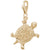 Turtle Charm in Yellow Gold Plated