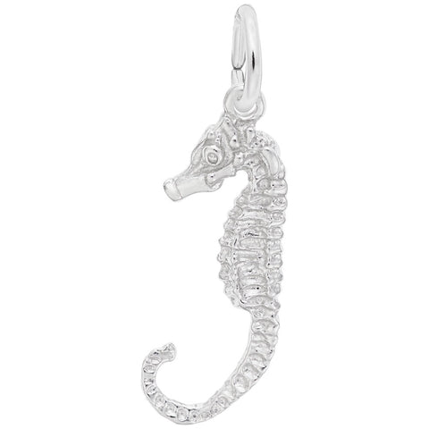 Seahorse Charm In 14K White Gold