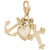 Faith,Hope,Charity Charm in Yellow Gold Plated