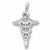 Caduceus charm in 14K White Gold hide-image