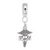 Rn Caduceus charm dangle bead in Sterling Silver hide-image