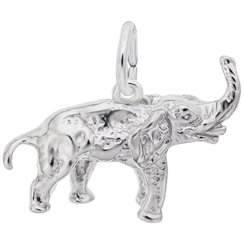 Elephant Charm In Sterling Silver