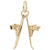 Skis Charm in Yellow Gold Plated