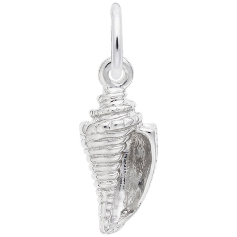 Shell Charm In 14K White Gold