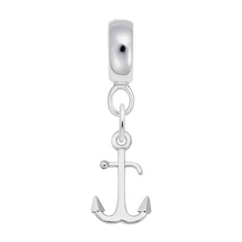 Anchor Charm Dangle Bead In Sterling Silver