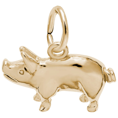 Pig Charm in Yellow Gold Plated