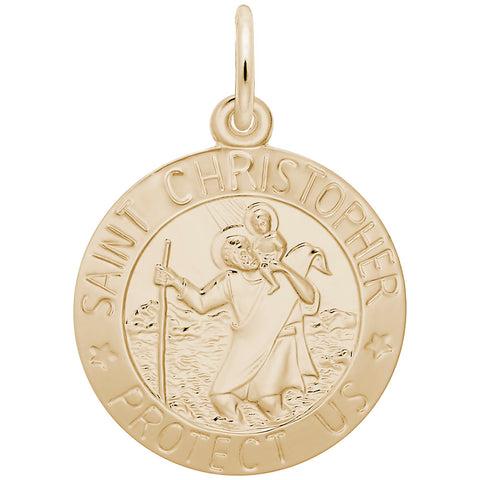 St. Christopher Charm In Yellow Gold