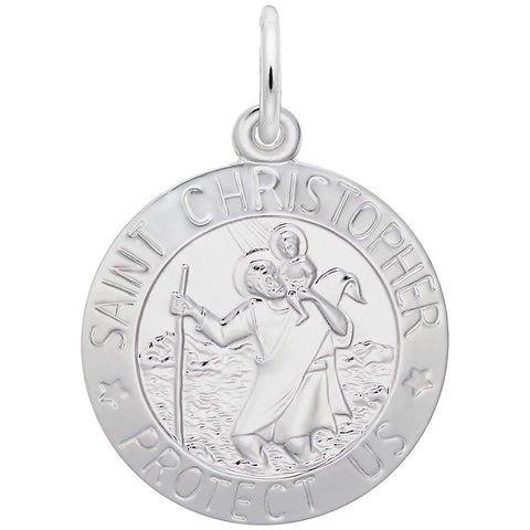 St. Christopher Charm In 14K White Gold
