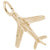 Airplane Charm in Yellow Gold Plated