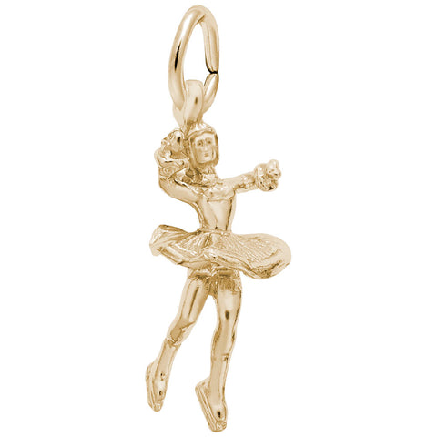 Ice Skater Charm in Yellow Gold Plated