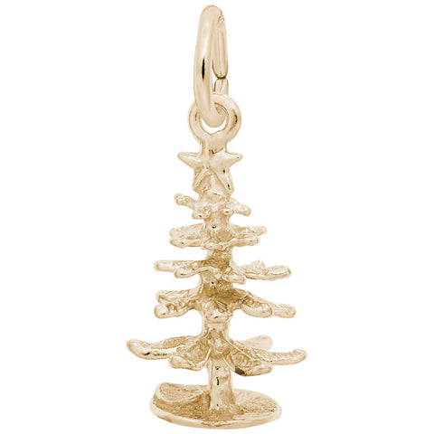 Christmas Tree Charm in Yellow Gold Plated
