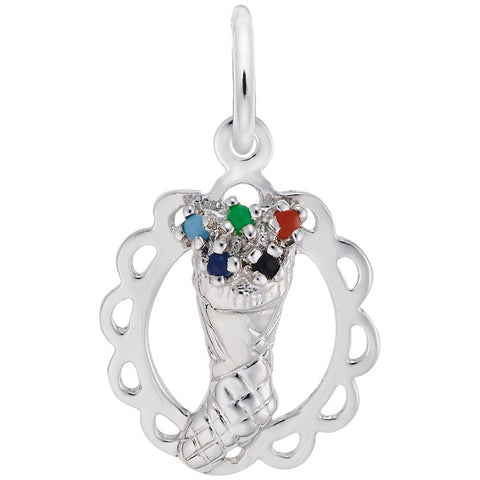 Christmas Stocking Charm In Sterling Silver