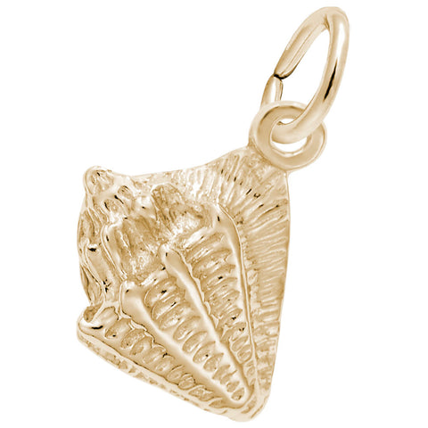 Conch Shell Charm In Yellow Gold