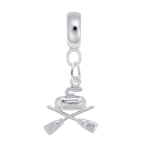Curling Charm Dangle Bead In Sterling Silver