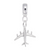 Airplane charm dangle bead in Sterling Silver hide-image