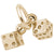 Dice Charm in Yellow Gold Plated