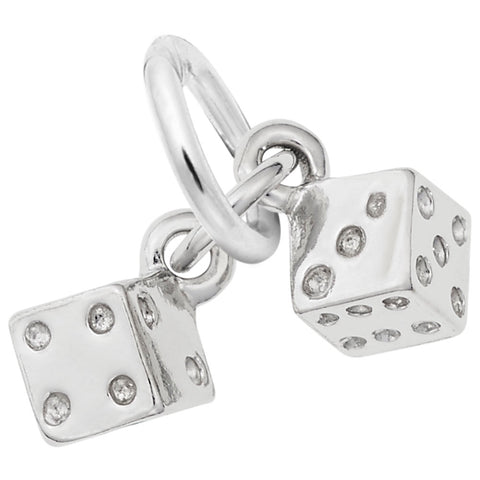 Dice Charm In Sterling Silver