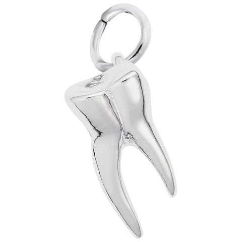 Tooth Charm In 14K White Gold