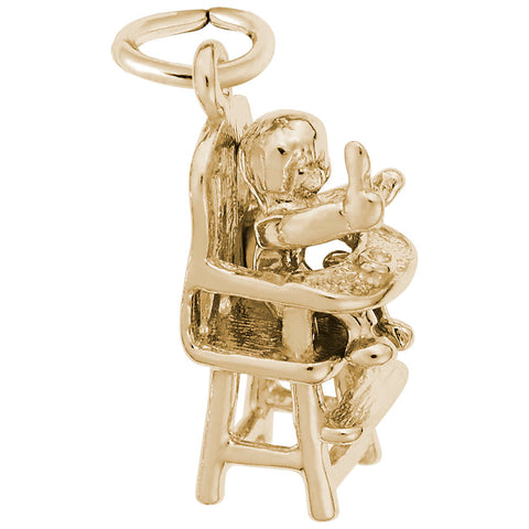 Highchair Charm in Yellow Gold Plated