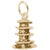 Pagoda Charm in Yellow Gold Plated