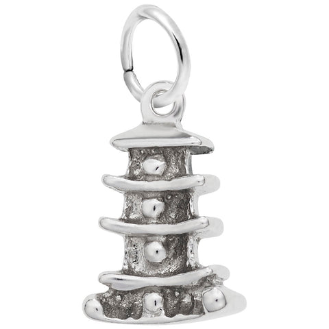 Pagoda Charm In Sterling Silver