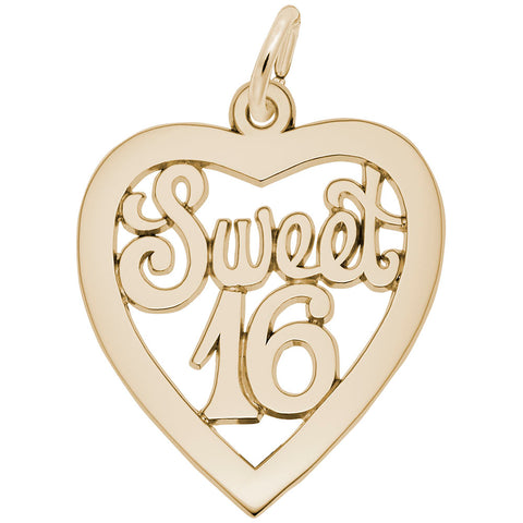 Sweet 16 Charm in Yellow Gold Plated