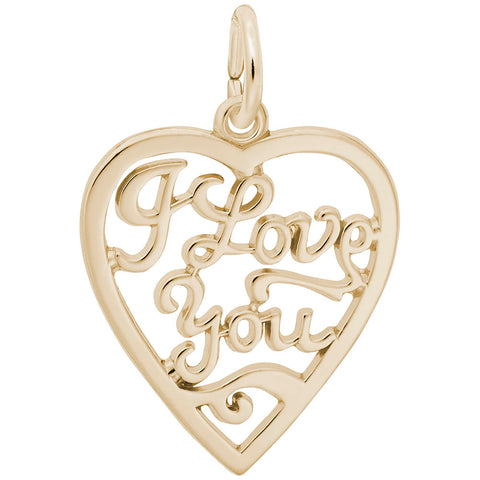 I Love You Charm In Yellow Gold