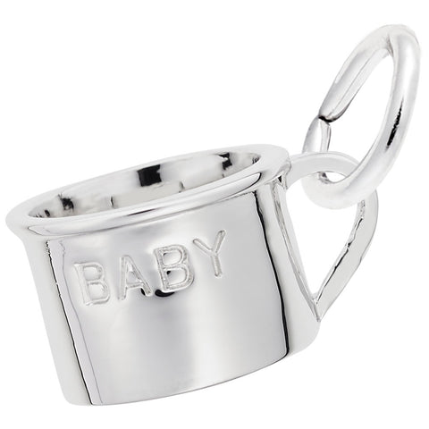 Baby Cup Charm In 14K White Gold