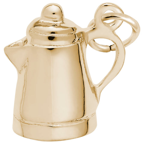 Coffee Pot Charm in Yellow Gold Plated