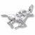Horse,Rider charm in 14K White Gold hide-image