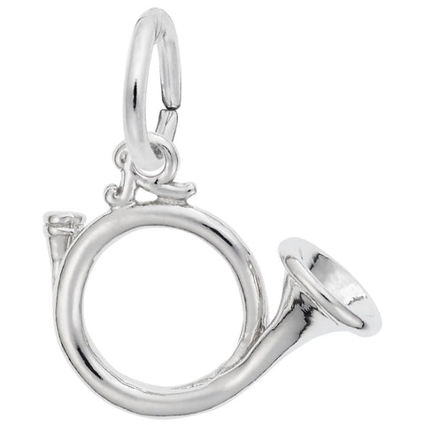 French Horn Charm In Sterling Silver