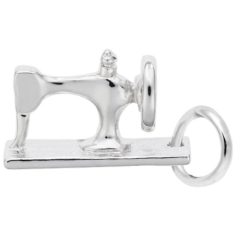 Sewing Machine Charm In 14K White Gold