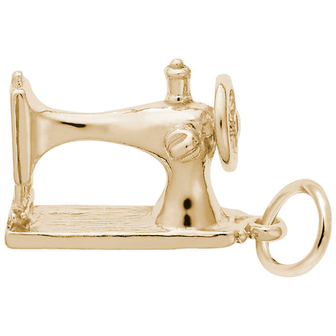 Sewing Machine Charm In Yellow Gold