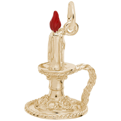 Candle Charm in Yellow Gold Plated