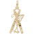 Skis Charm In Yellow Gold