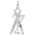 Skis Charm In Sterling Silver