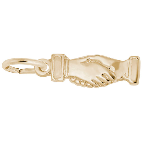 Clasped Hands Charm In Yellow Gold