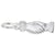 Clasped Hands Charm In 14K White Gold