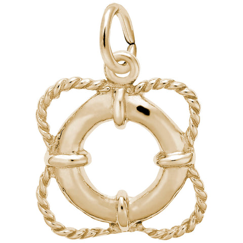 Life Preserver Charm in Yellow Gold Plated