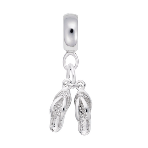 Sandals Charm Dangle Bead In Sterling Silver