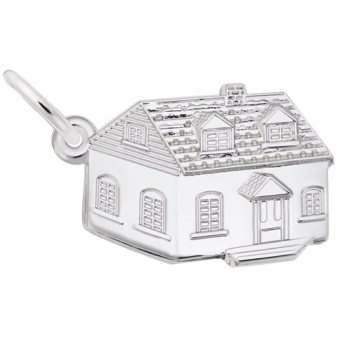 House Charm In 14K White Gold
